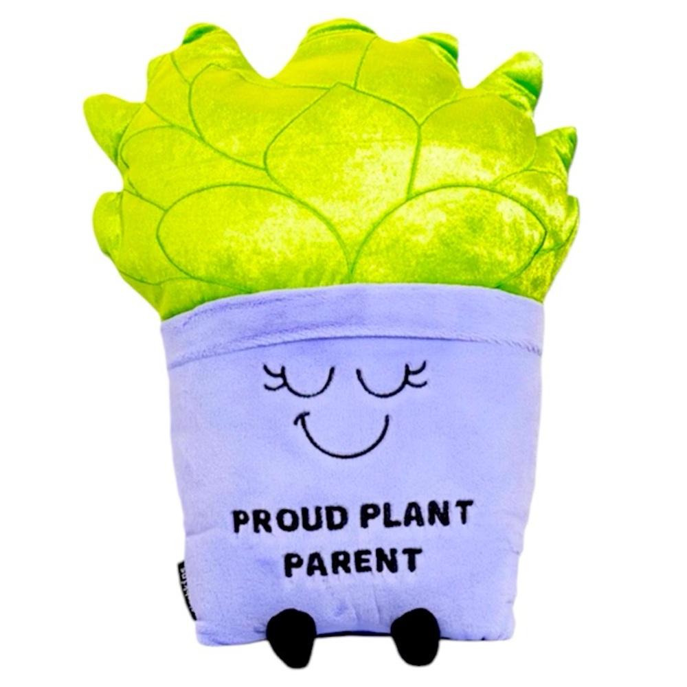 Punchkins Succulent "Proud Plant Parent" Large Plush Pillow - NWT